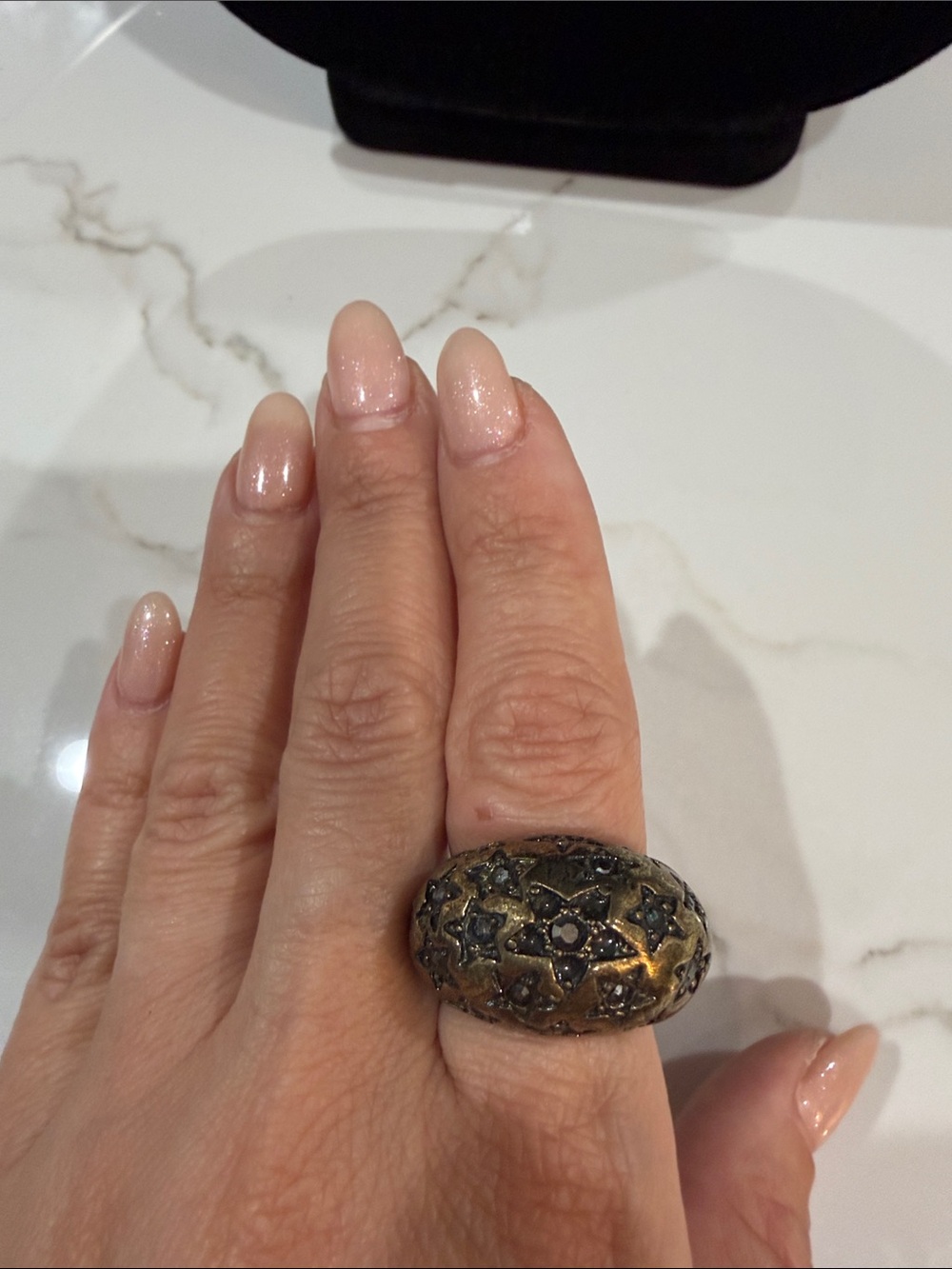 Bronze-Tone Decorative Dome Ring - Unbranded - Brown/Gold